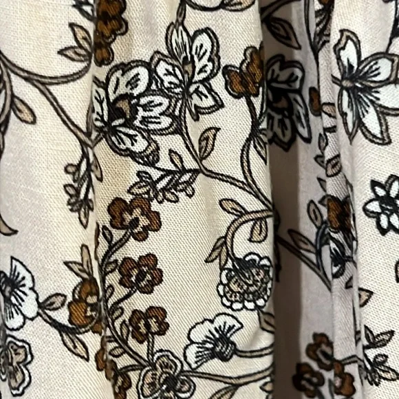 Old Navy Floral Midi Dress - Cream and Brown - Picture 10 of 11